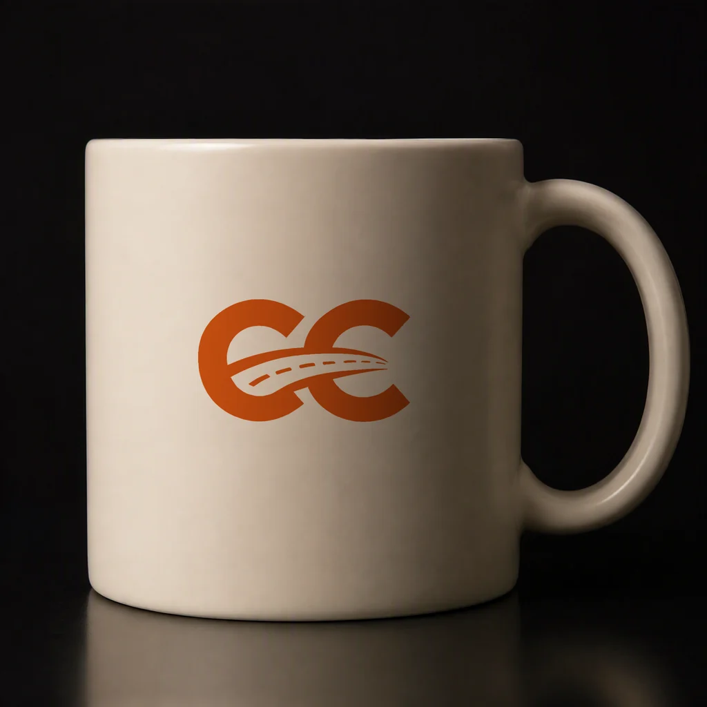 Orange på creme keramik — krus